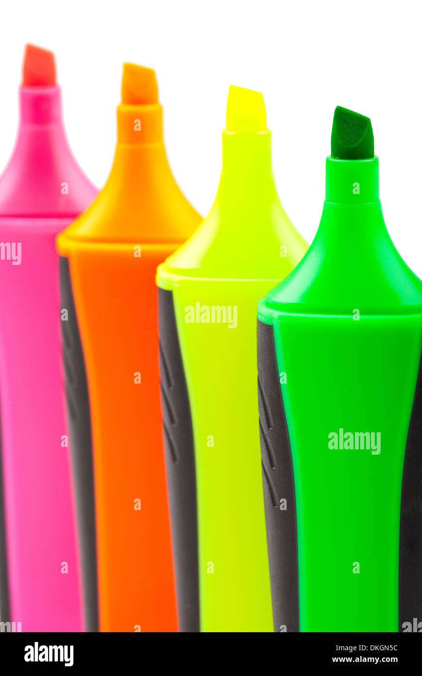 Set of Highlighter Pens over a white background Stock Photo Alamy