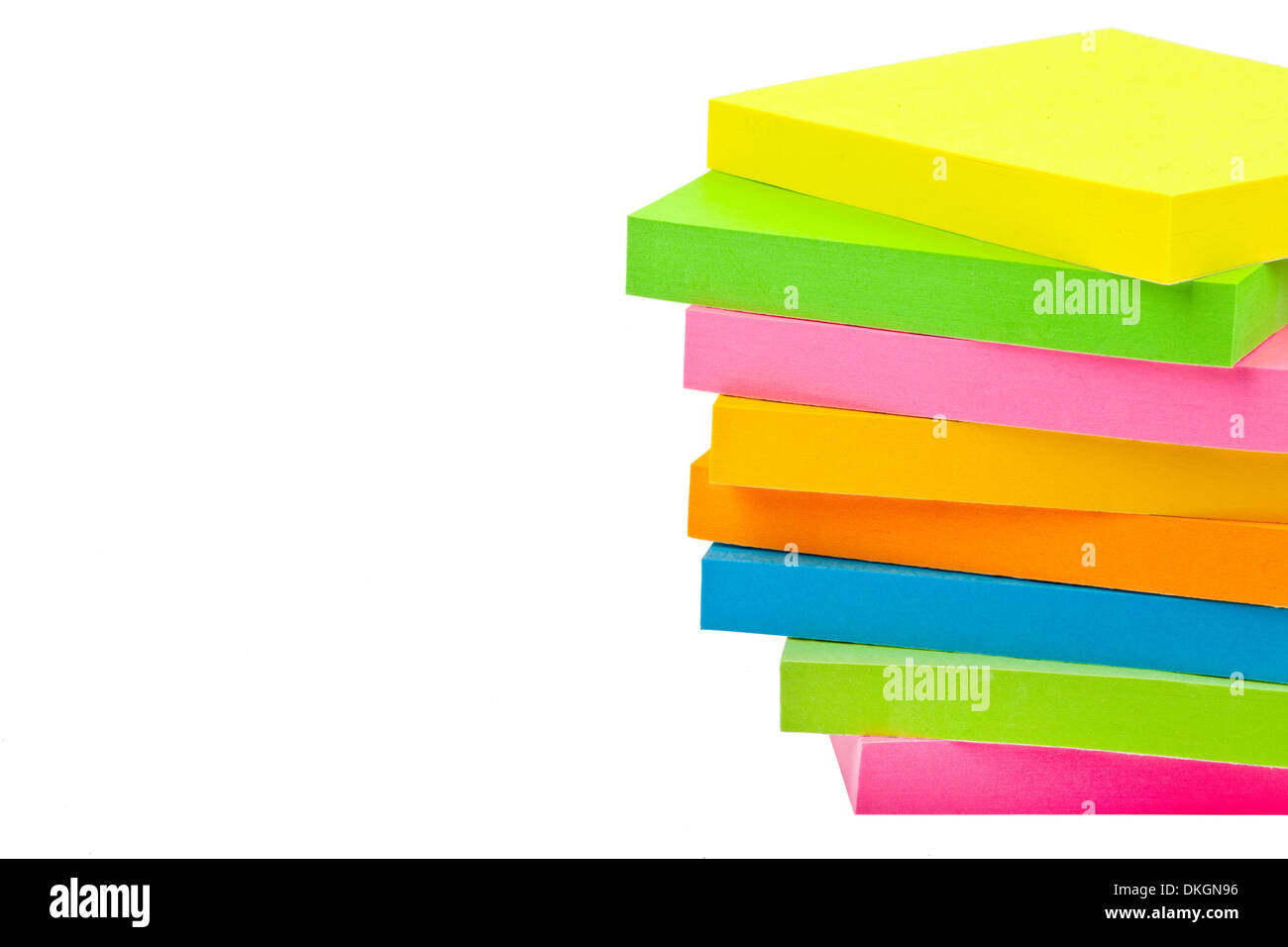Stack of Sticky Note Pads over a white background Stock Photo - Alamy