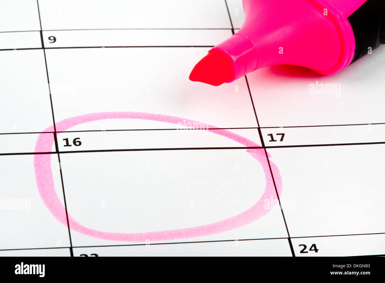 Date highlighted on a Calendar Stock Photo - Alamy