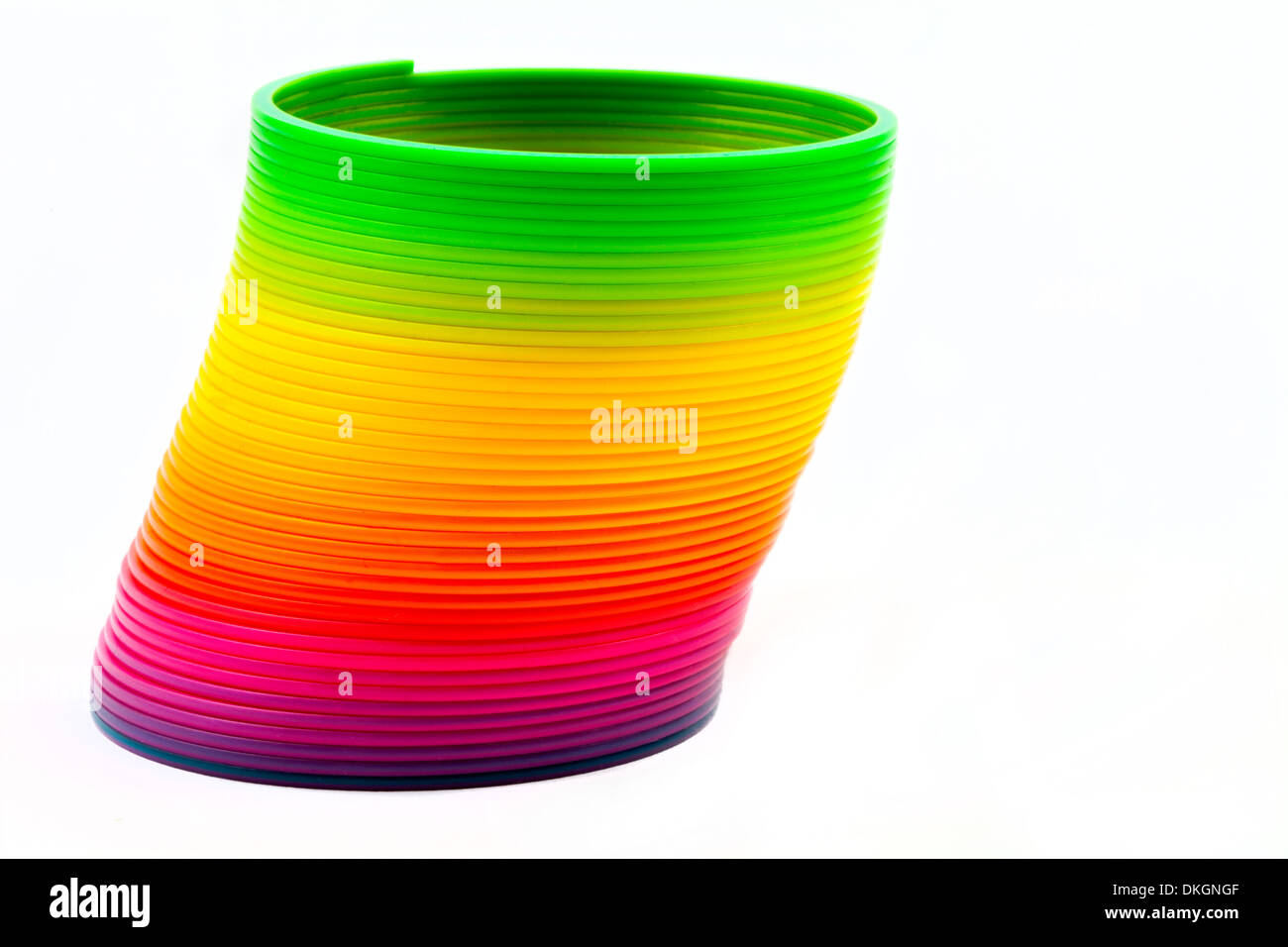 Slinky Toy isolated over a plain white background. Stock Photo