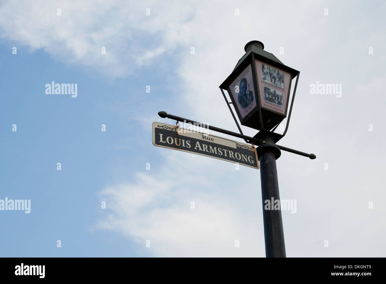Signpost for Louis Armstrong Street, in New Orleans Stock Photo Alamy
