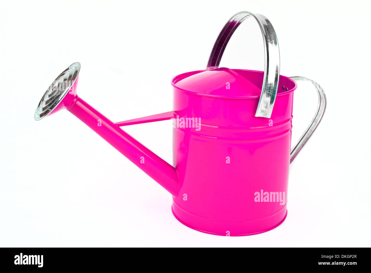 A red Watering Can over a white background Stock Photo - Alamy