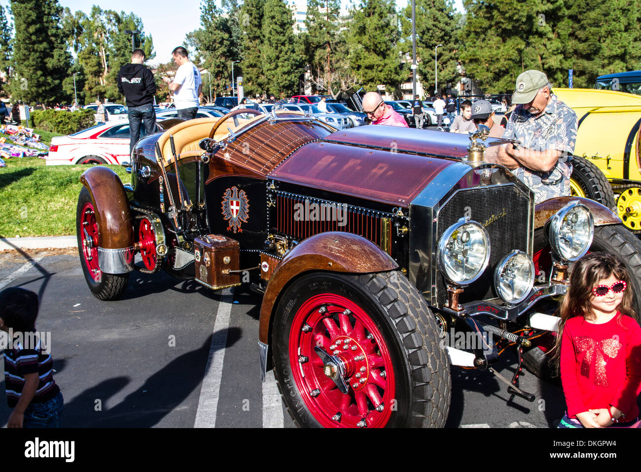 La Bestioni cars built from antique fire trucks by Gary L. Wales and seen on YouTube on Jay Leno's Garage Stock Photo