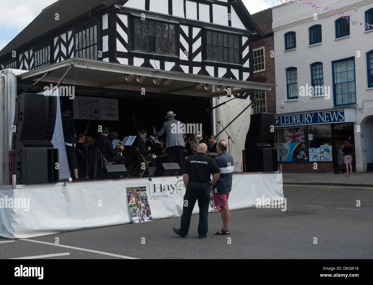 Band at the Ox Roast festival in Ledbury Stock Photo Alamy