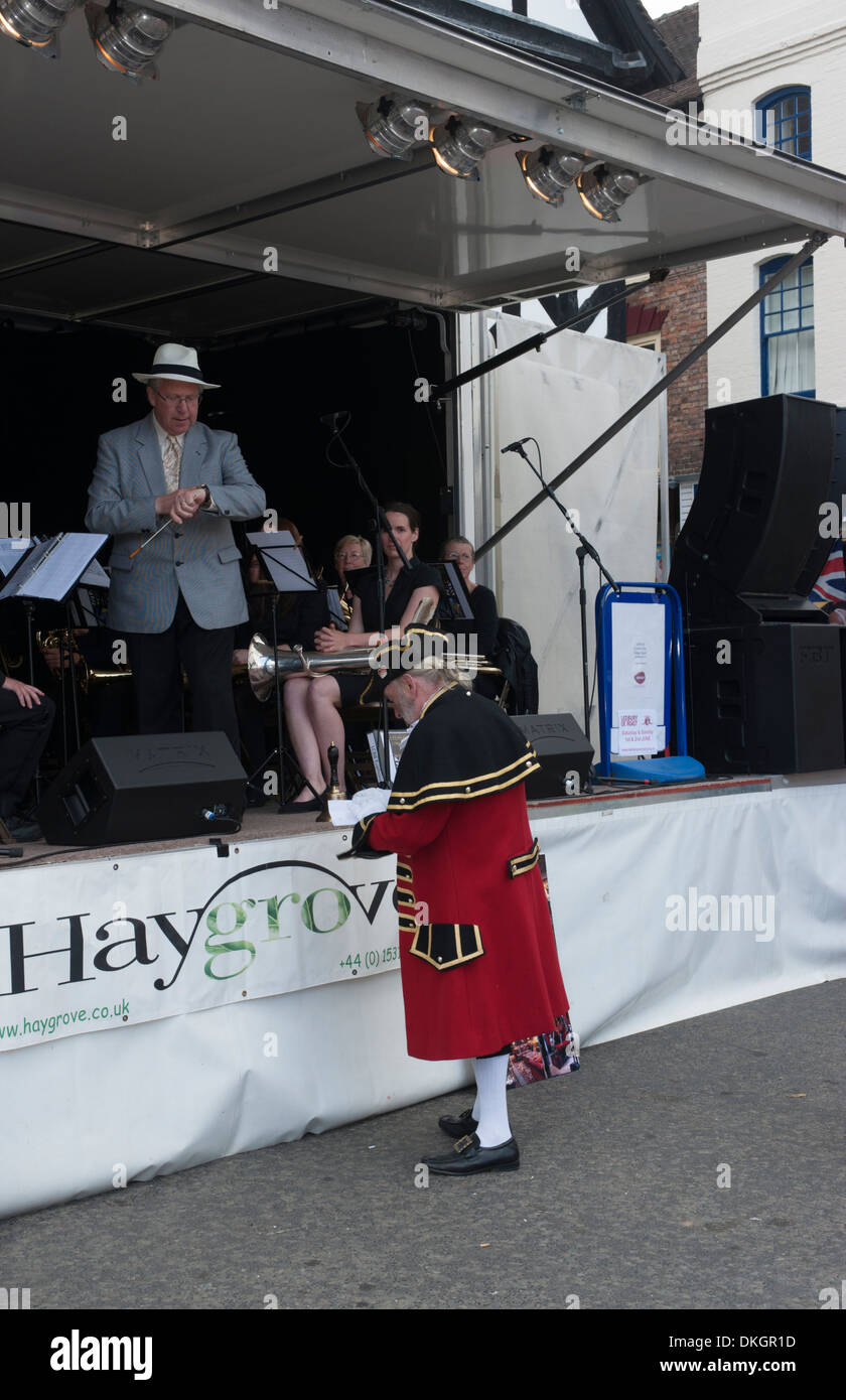 Band at the Ox Roast festival in Ledbury Stock Photo Alamy