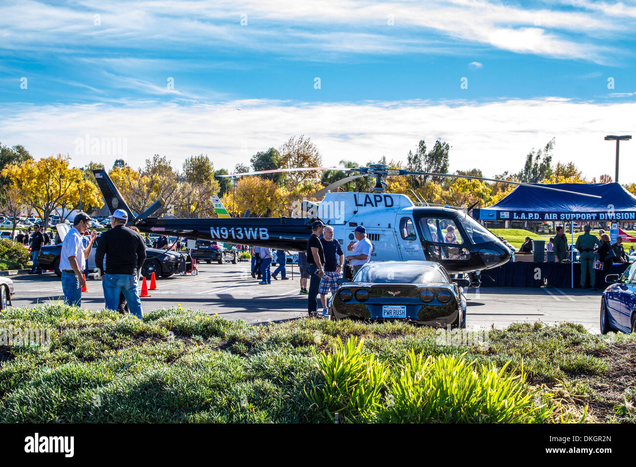 A Los Angeles Police Department Helicopter at the 2013 Motor4toys event in Woodland Hills California Stock Photo