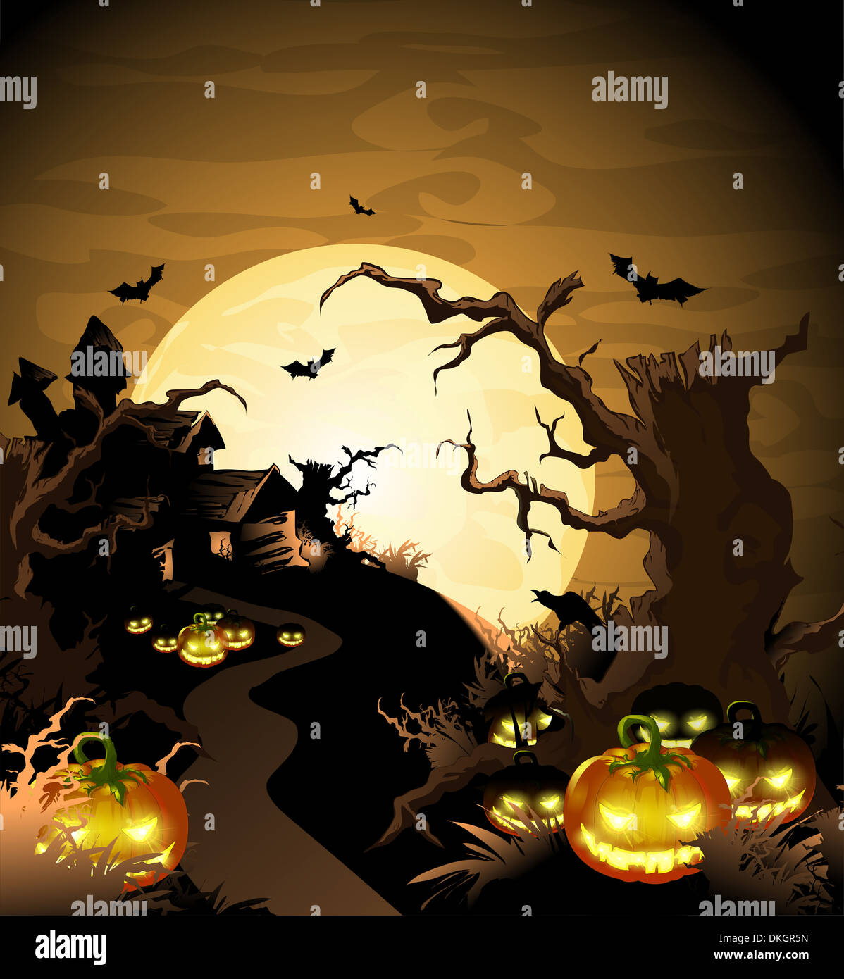 night on Halloween eve Stock Photo