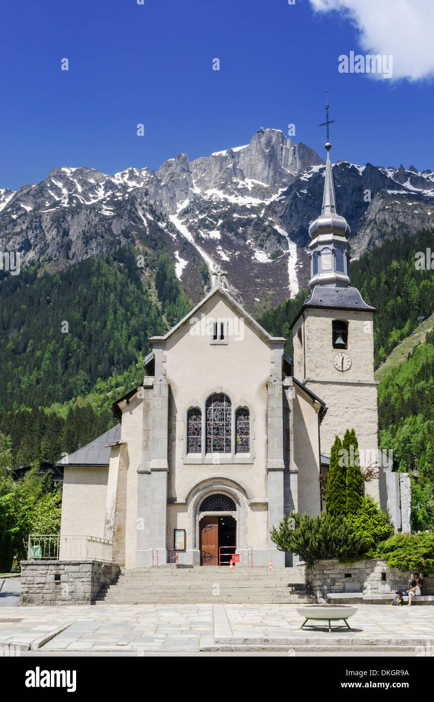 Saint-Michel Church, Chamonix-Mont-Blanc, Haute-Savoie, Rhone-Alpes, France Stock Photo