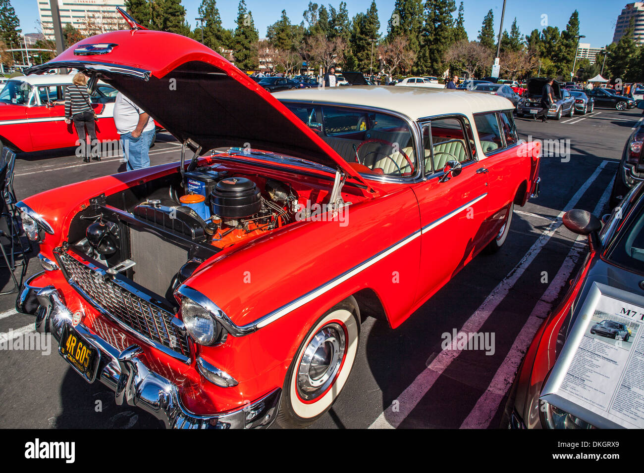 A 1955 Chevy Nomad Station Wagon at the Motor4toys event in Woodland Hills California Stock Photo