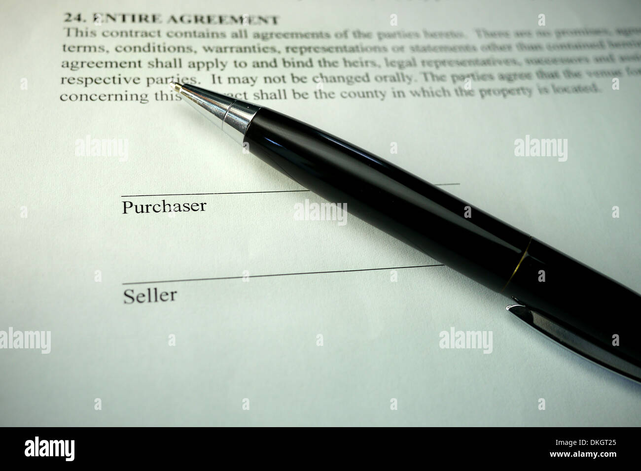 pen and property purchase document Stock Photo