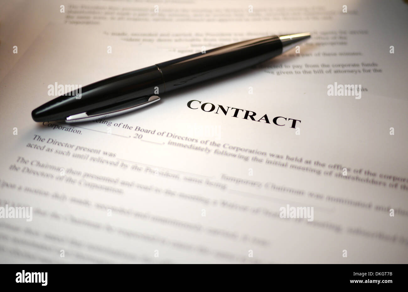 pen on legal contract Stock Photo