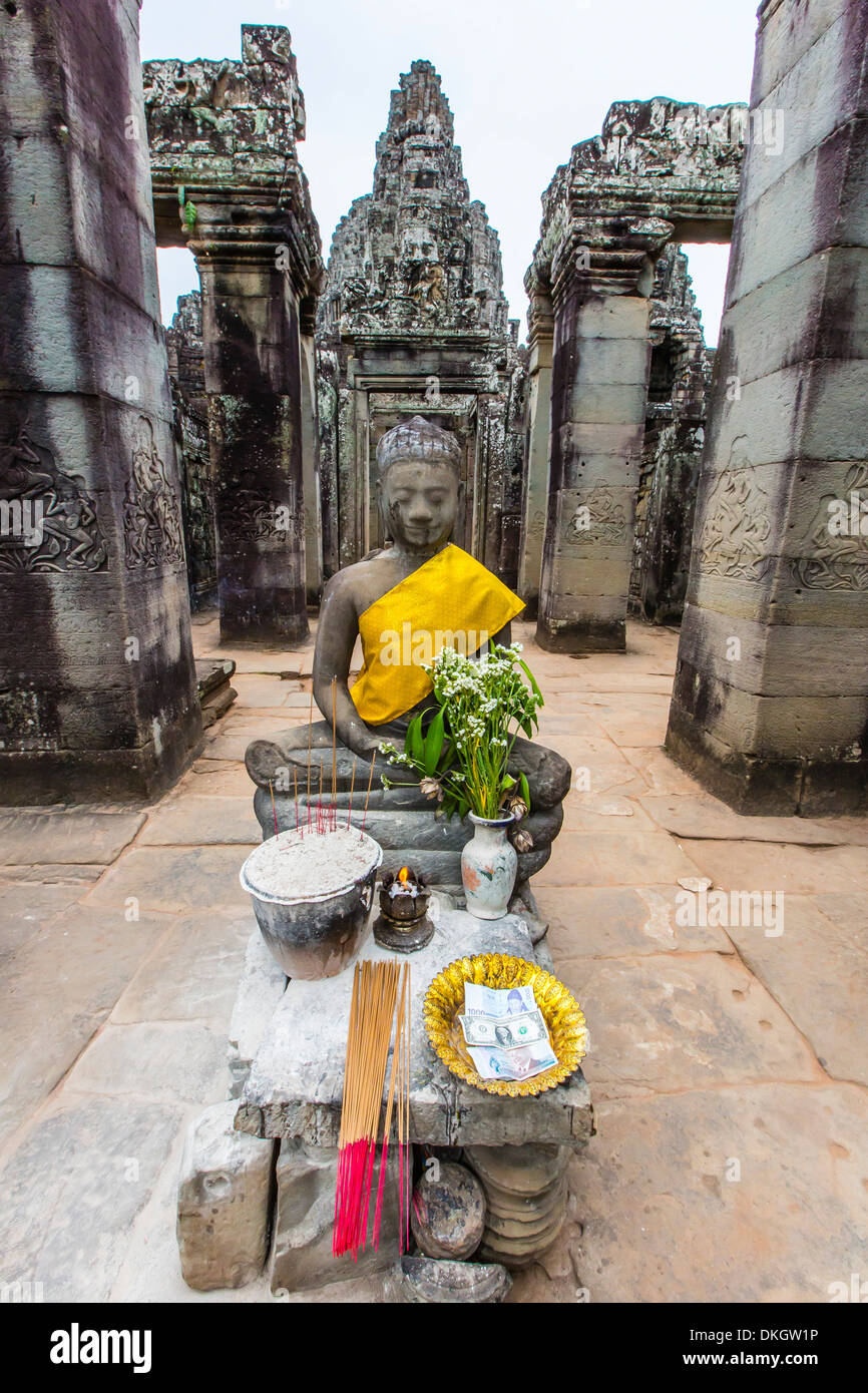 Shrine in Bayon Temple in Angkor Thom, Angkor, UNESCO World Heritage Site, Siem Reap Province, Cambodia, Southeast Asia Stock Photo