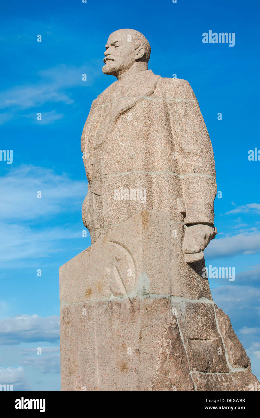 Lenin Statue, Siberian City of Anadyr, Chukotka Province, Russian Far East, Russia, Eurasia Stock Photo
