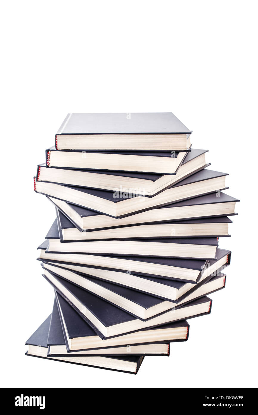 Pile of blue books with copy space on white background Stock Photo - Alamy