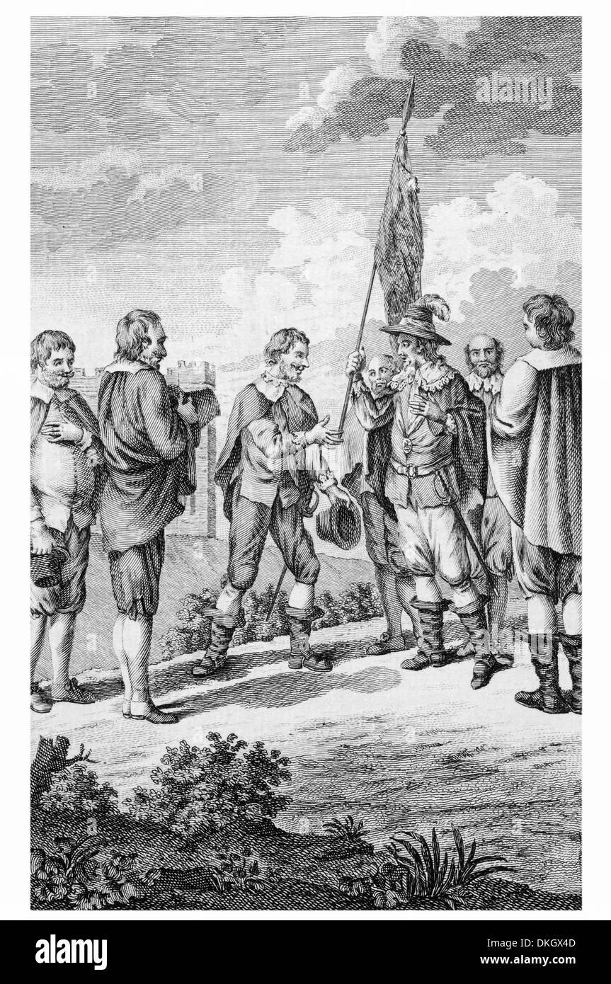 King Charles I of England ordering his Standard to be erected on Nottingham Castle Stock Photo