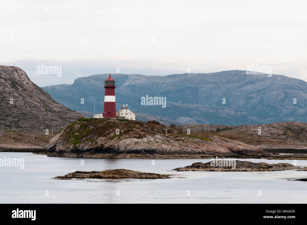 Buholmrasa Lighthouse, Norway, Scandinavia, Europe Stock Photo