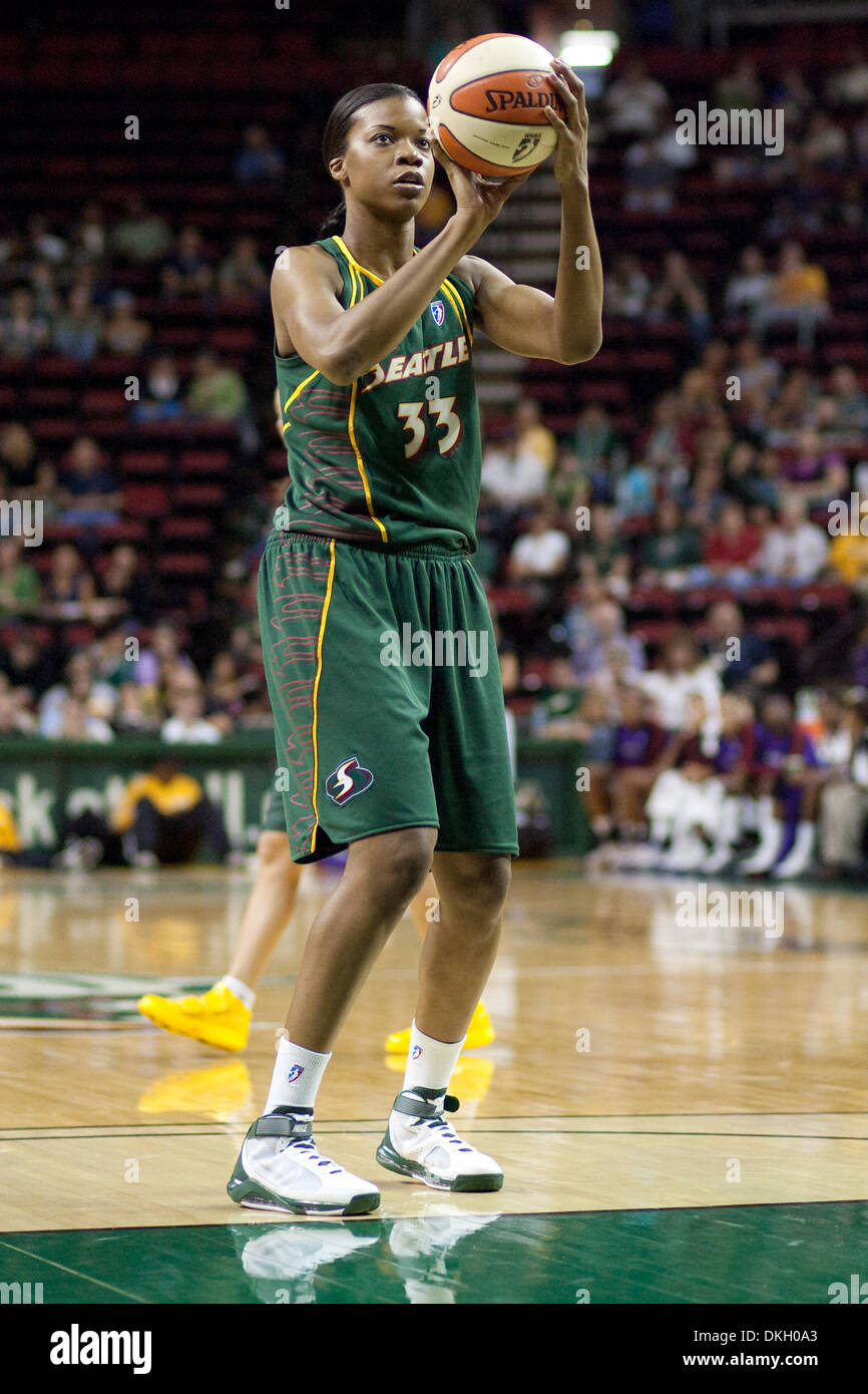 July 09, 2009 - Seattle, Washington, U.S - 09 July 2009: Janell Burse (33) during the Seattle Storm 66-55 victory over the Sacramento Monarchs at Key Arena in Seattle Washington. (Credit Image: © Andrew Fredrickson/Southcreek Global/ZUMApress.com) Stock Photo