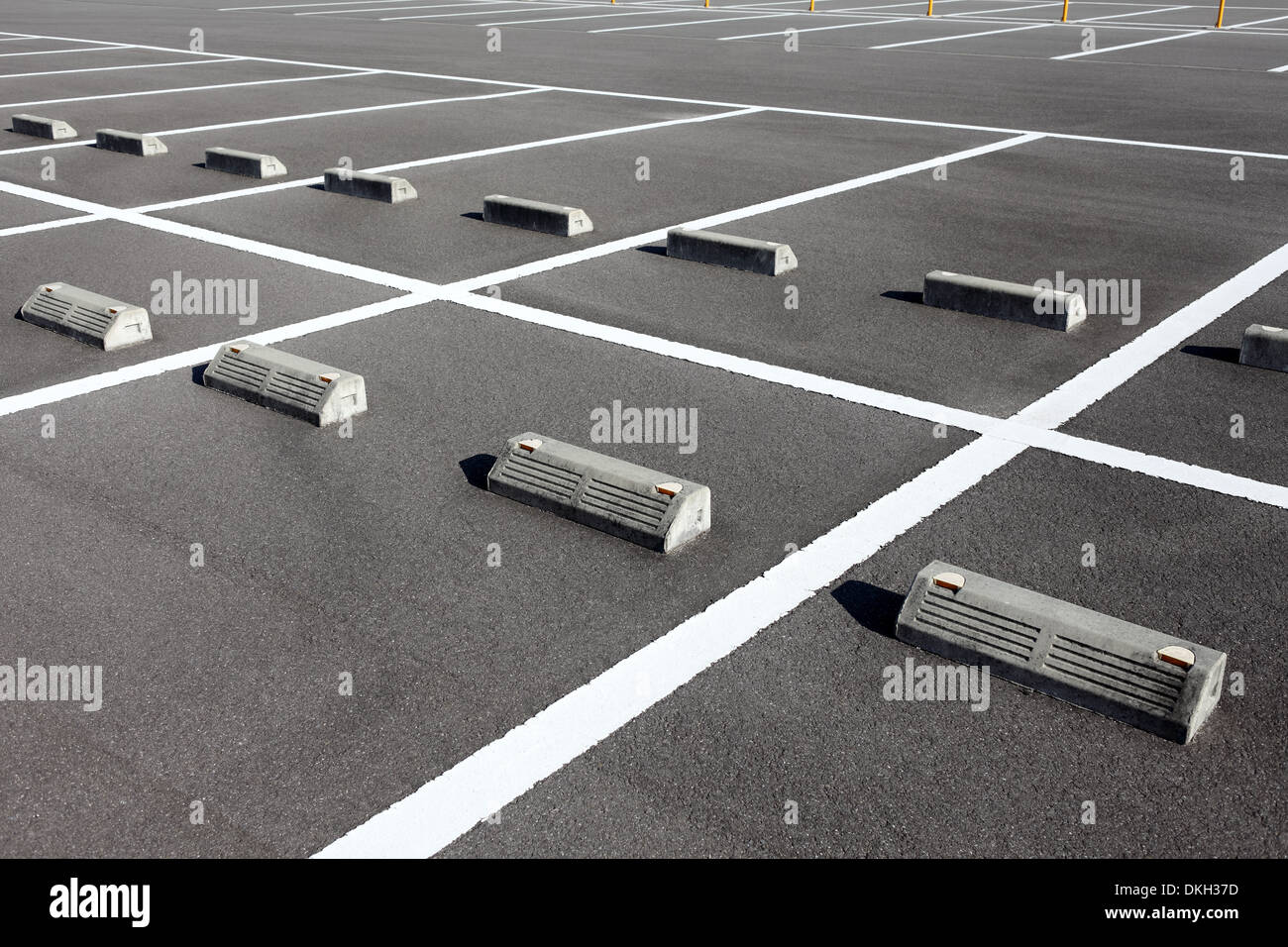 Empty car parking lot with white mark Stock Photo