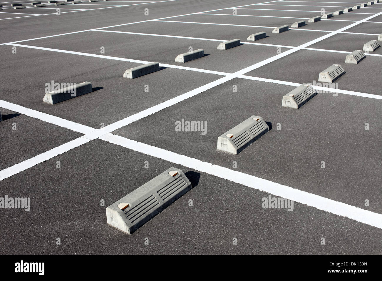 Empty car parking lot with white mark Stock Photo