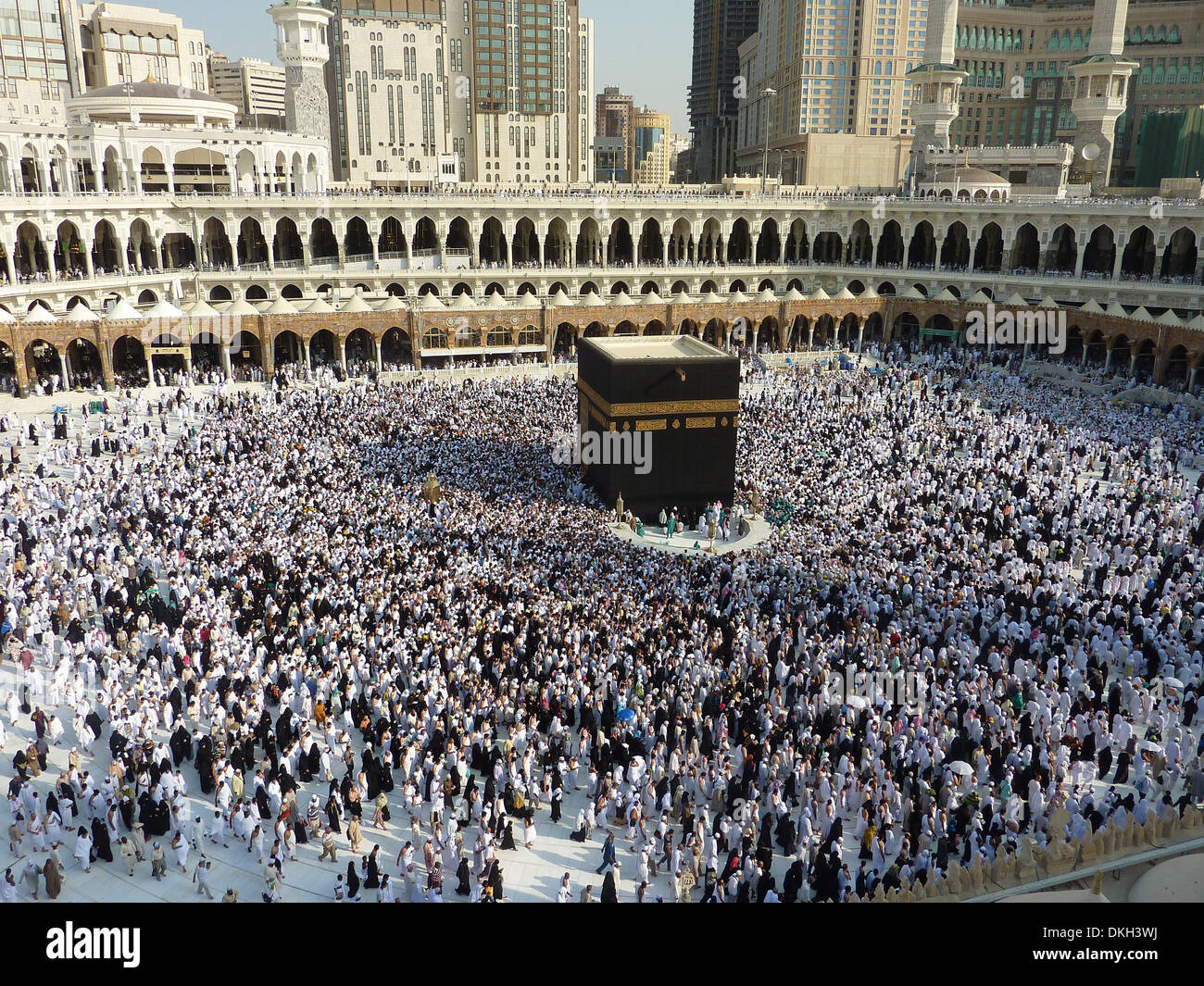 Muslim communities around the vessel returned to worship Mecca Saudi Arabia Stock Photo