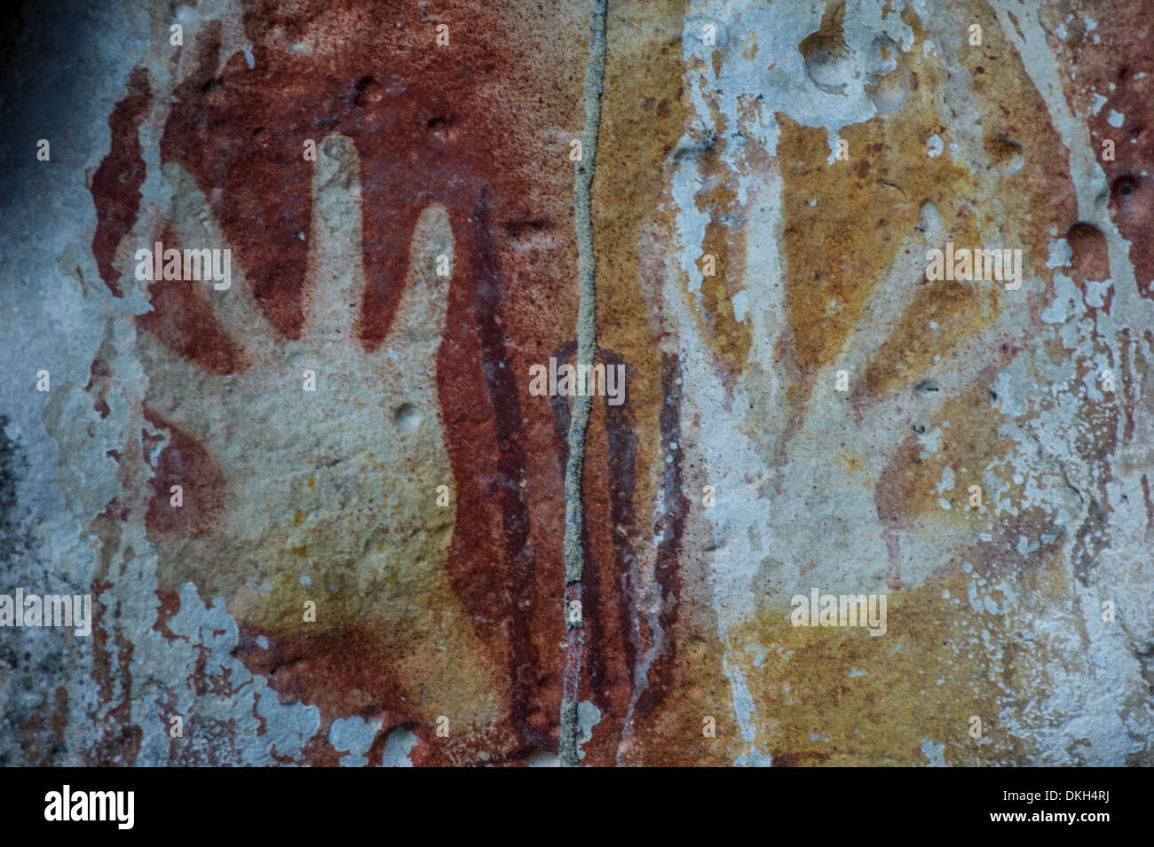 Monolithic cave paintings in Raja Ampat, West Papua, Indonesia, New Guinea, Southeast Asia, Asia Stock Photo