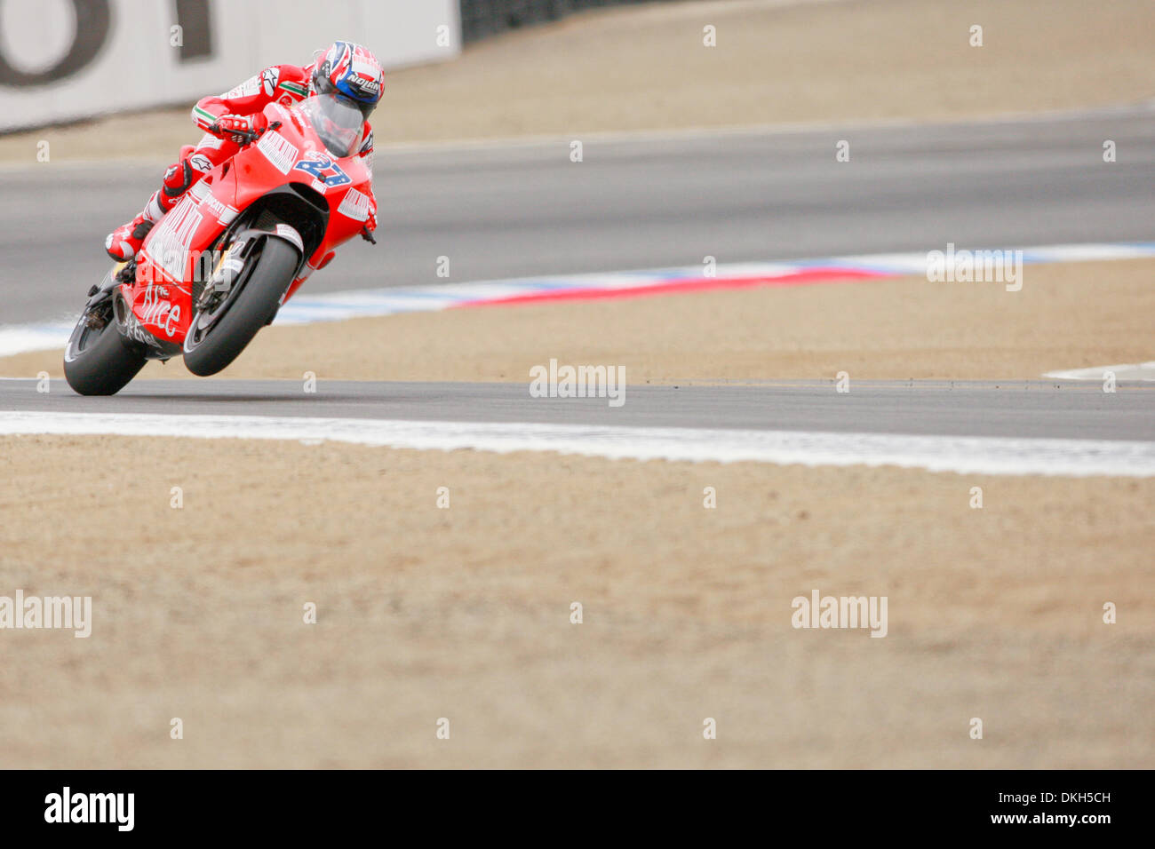 July 05, 2009 - Monterey, California, USA - 05 July 2009: Casey Stoner, of Australia, rides the #27 motorcycle for the Ducati Team during MotoGP warm-up at the  Mazda Raceway Laguna Seca, in Monterey, Calif. MotoGP's 8th race is set to take place on today, July 5, 2009 at 14:00 PST prior to making its next stop  in Germany. (Credit Image: © Konsta Goumenidis/Southcreek Global/ZUMAp Stock Photo
