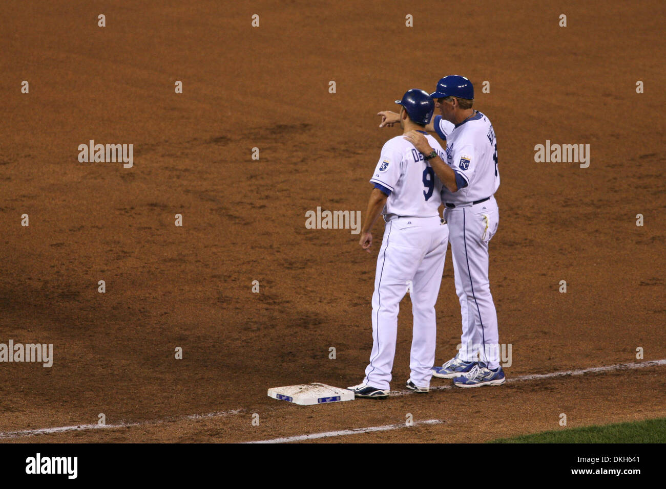 22 July 2009 Kansas City Royals' first base coach Rusty Kuntz talks