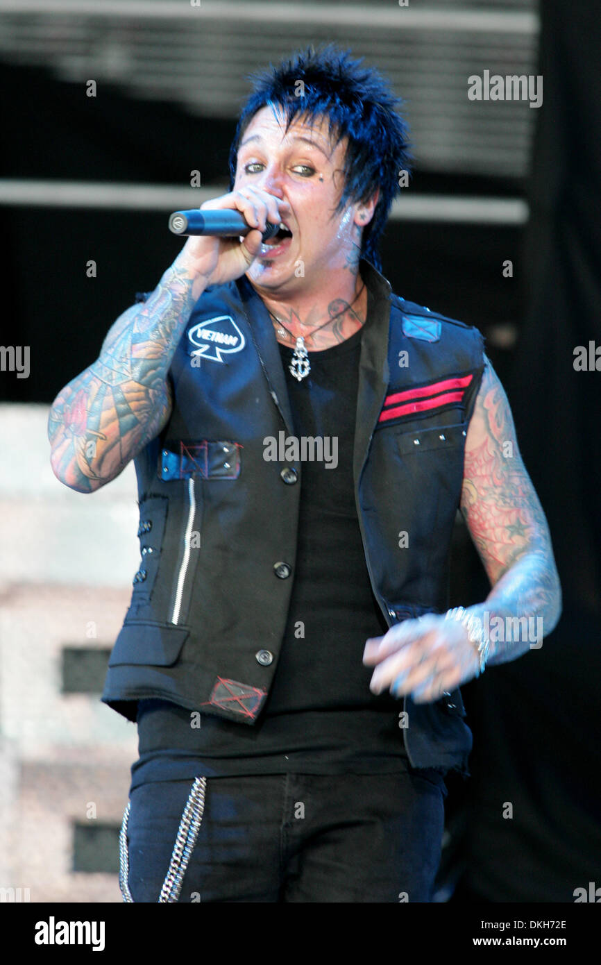 Papa Roach lead singer Jacoby Shaddix, performs on stage at the Molson