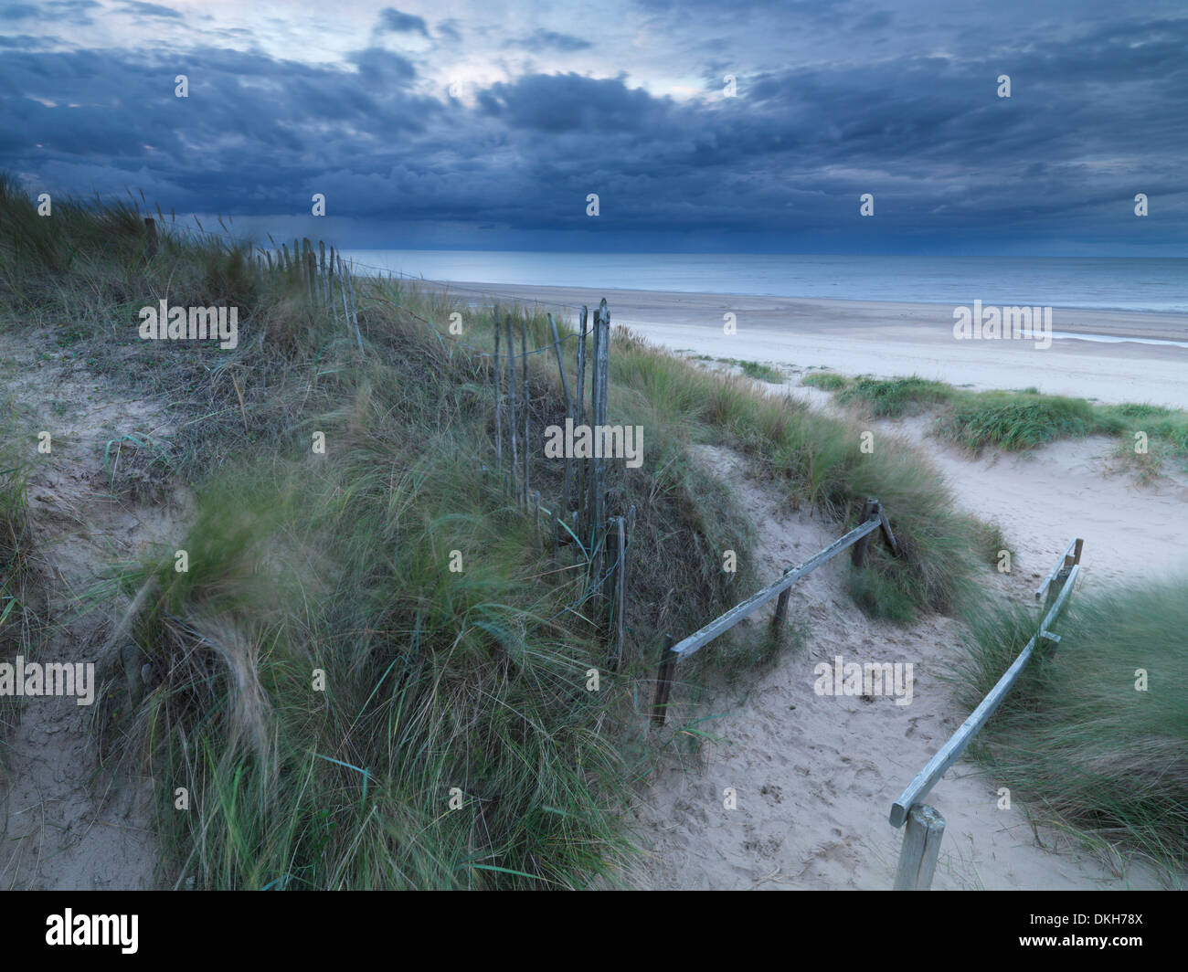 A moody sky on a September evening at Brancaster, Norfolk, England, United Kingdom, Europe Stock Photo