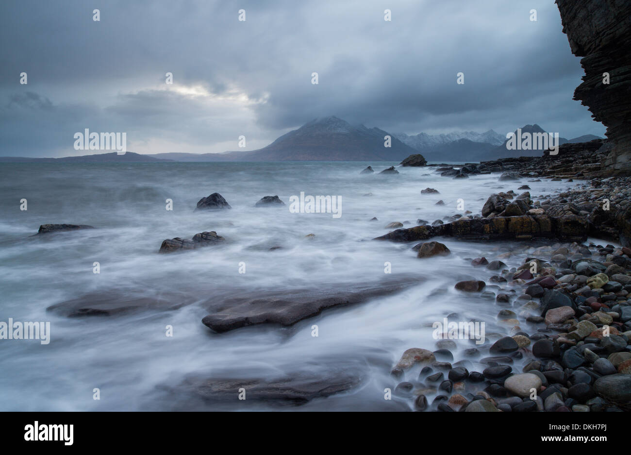Stormy conditions at Elgol, Isle of Skye, Scotland, United Kingdom, Europe Stock Photo