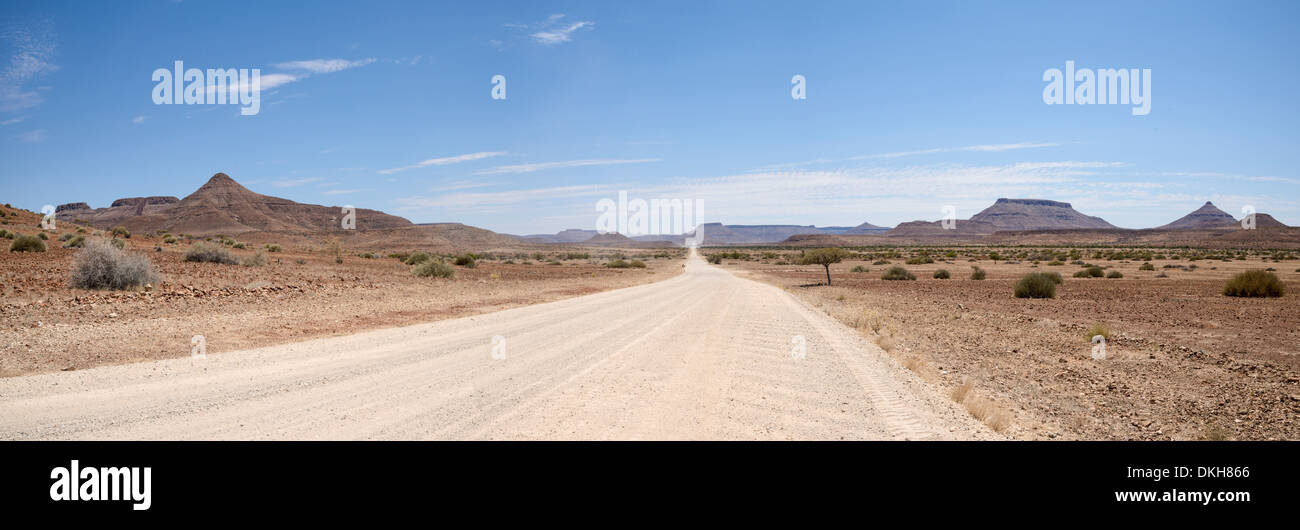 The road from the Skeleton Coast joins Damaraland, Namibia, Africa Stock Photo