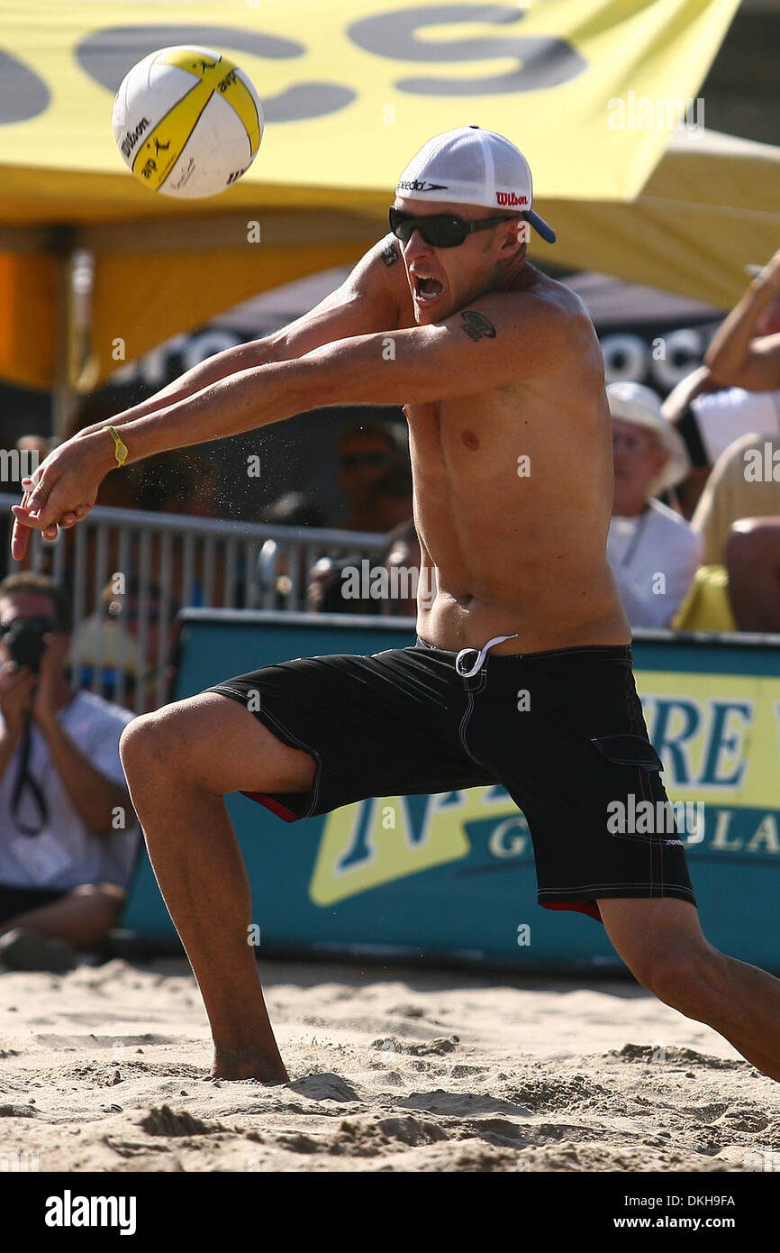 Manhattan Beach Pro Beach Volleyball Championships. Match Action During ...