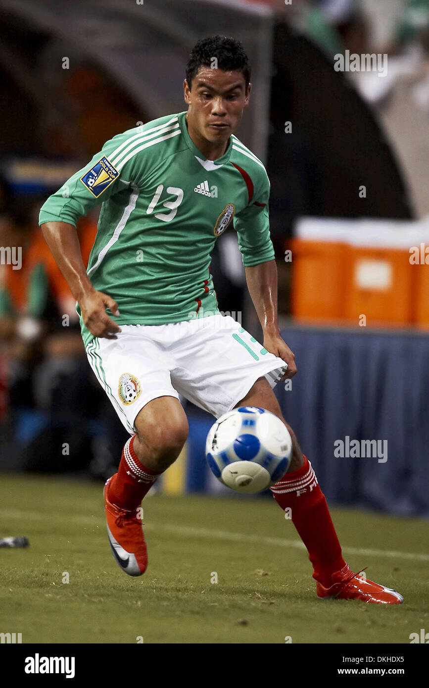 Pablo Barrera (#13) of Mexico controls the ball at midfield.  Panama and Mexico tied 1-1 at Reliant Stadium in Houston, TX. (Credit Image: © Anthony Vasser/Southcreek Global/ZUMApress.com) Stock Photo