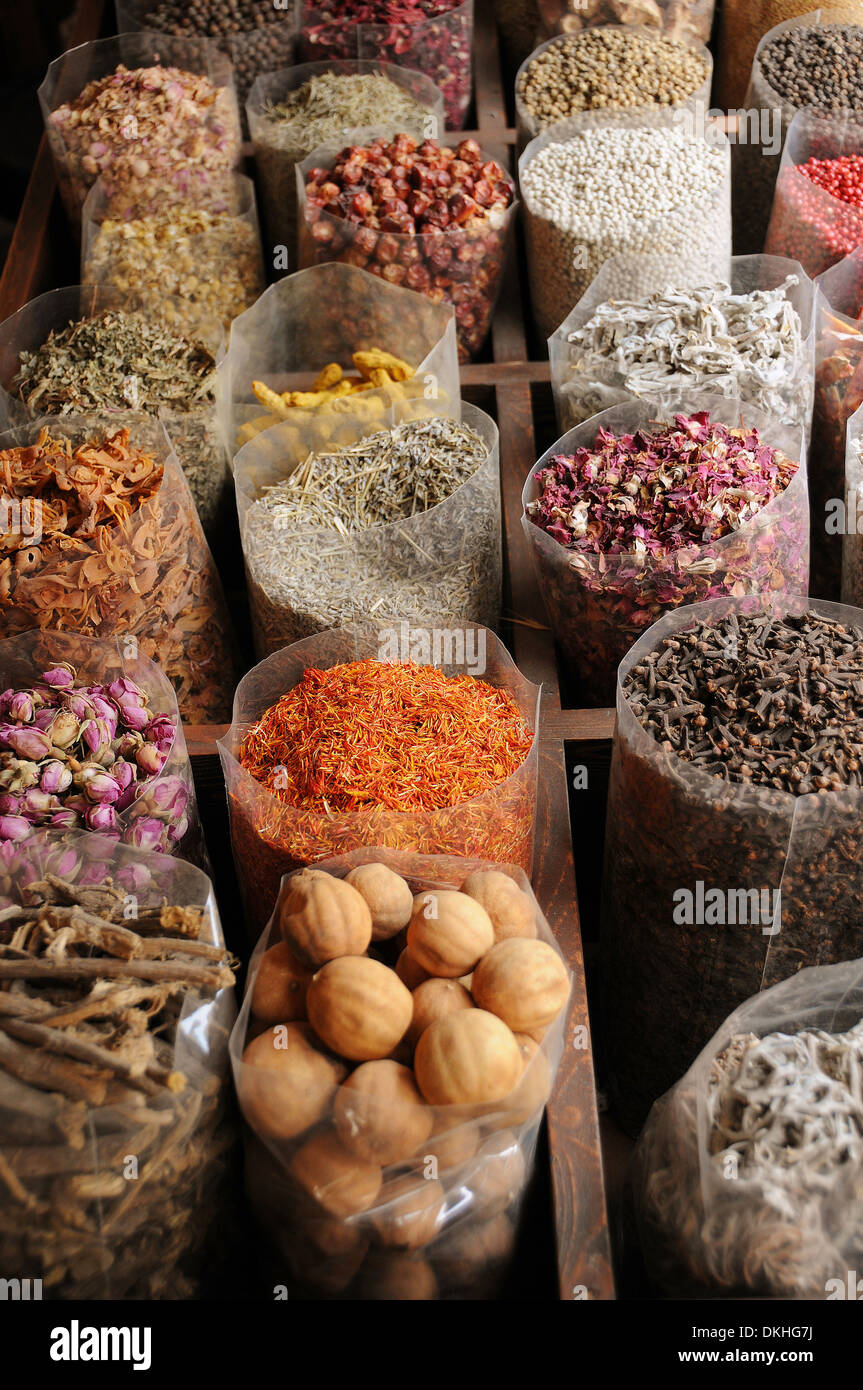 Spice Souk, Al Ras District, Dubai, United Arab Emirates. Stock Photo