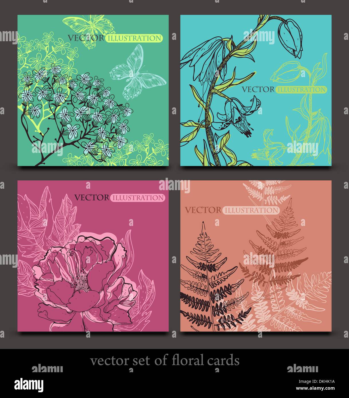 Vector four seasons cards Stock Vector