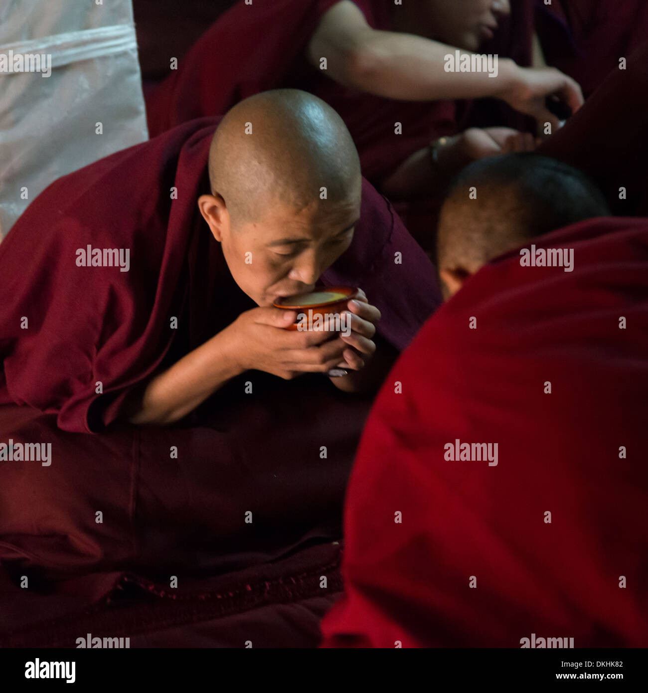 Monks eating hires stock photography and images Alamy