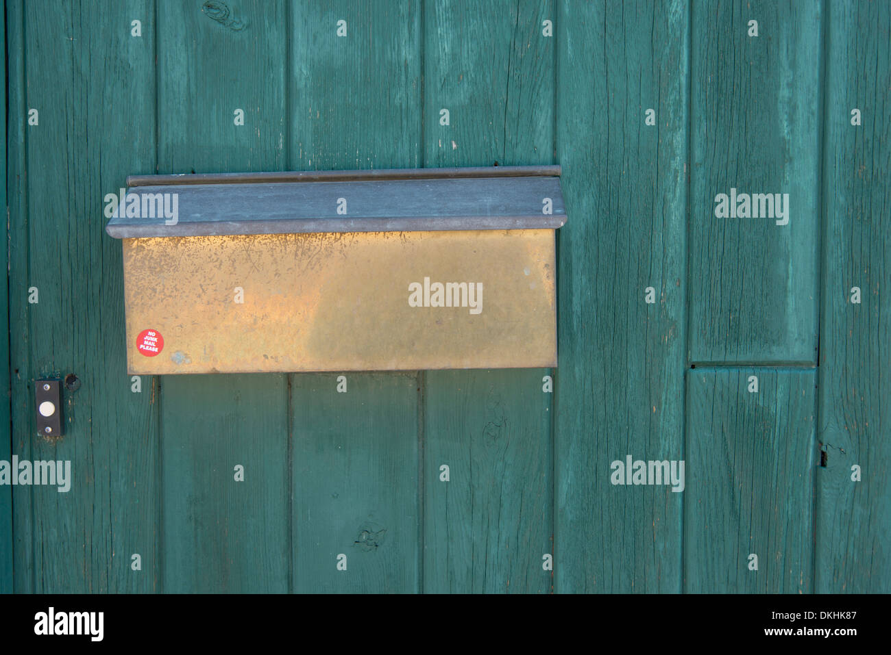 Mailbox on a door, Kenora, Lake of The Woods, Ontario, Canada Stock