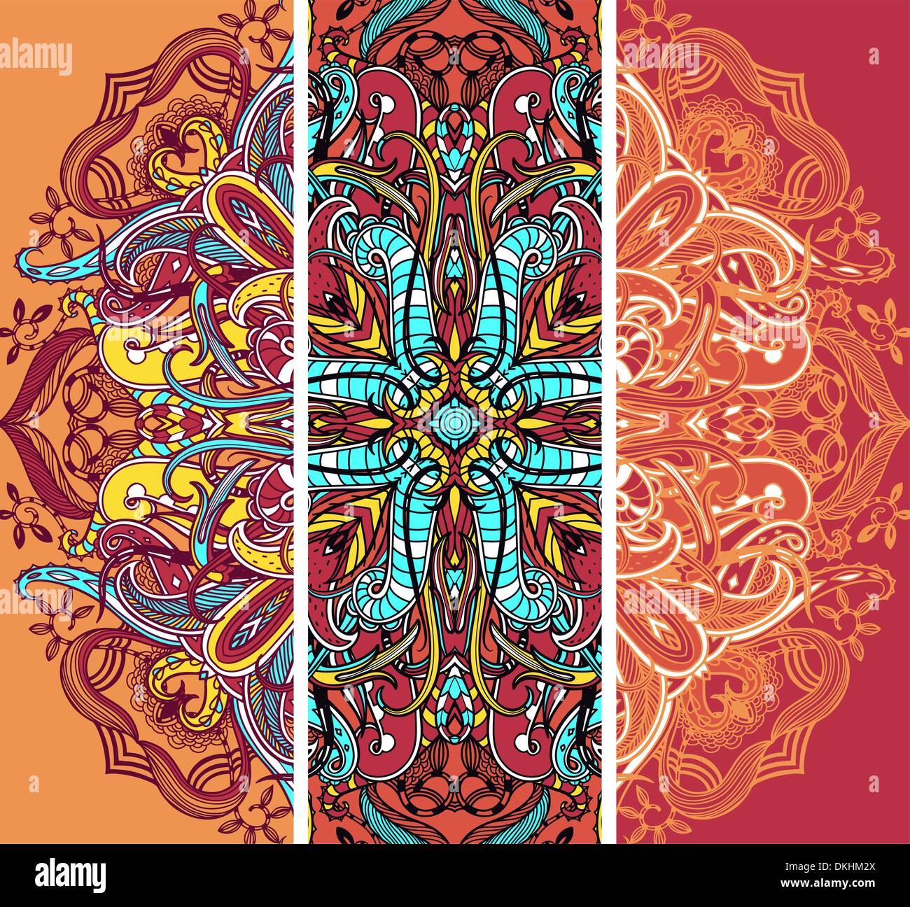 vector set of abstract banners with ornate orient patterns Stock Vector ...