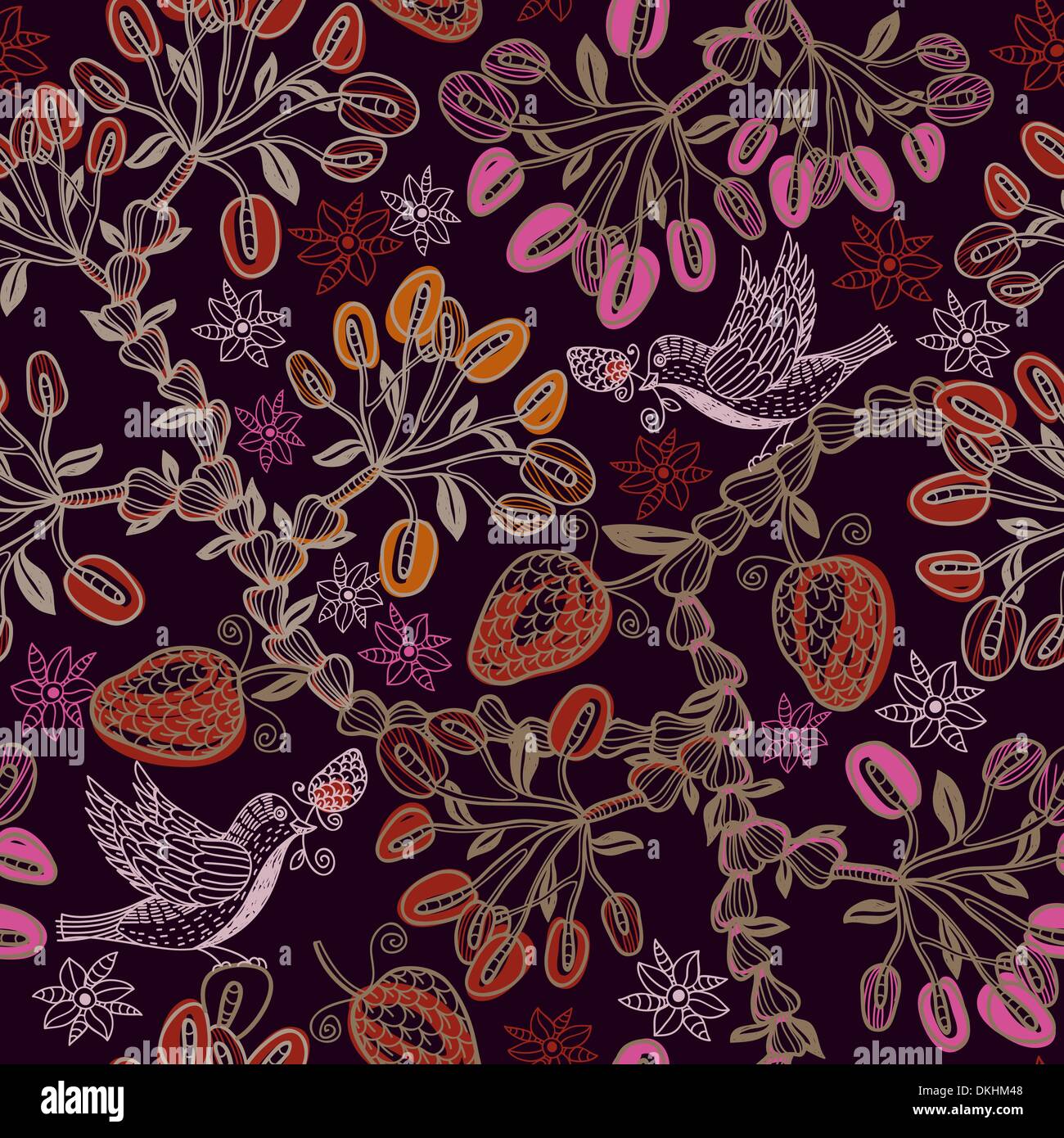 vector floral seamless pattern Stock Vector Image & Art - Alamy