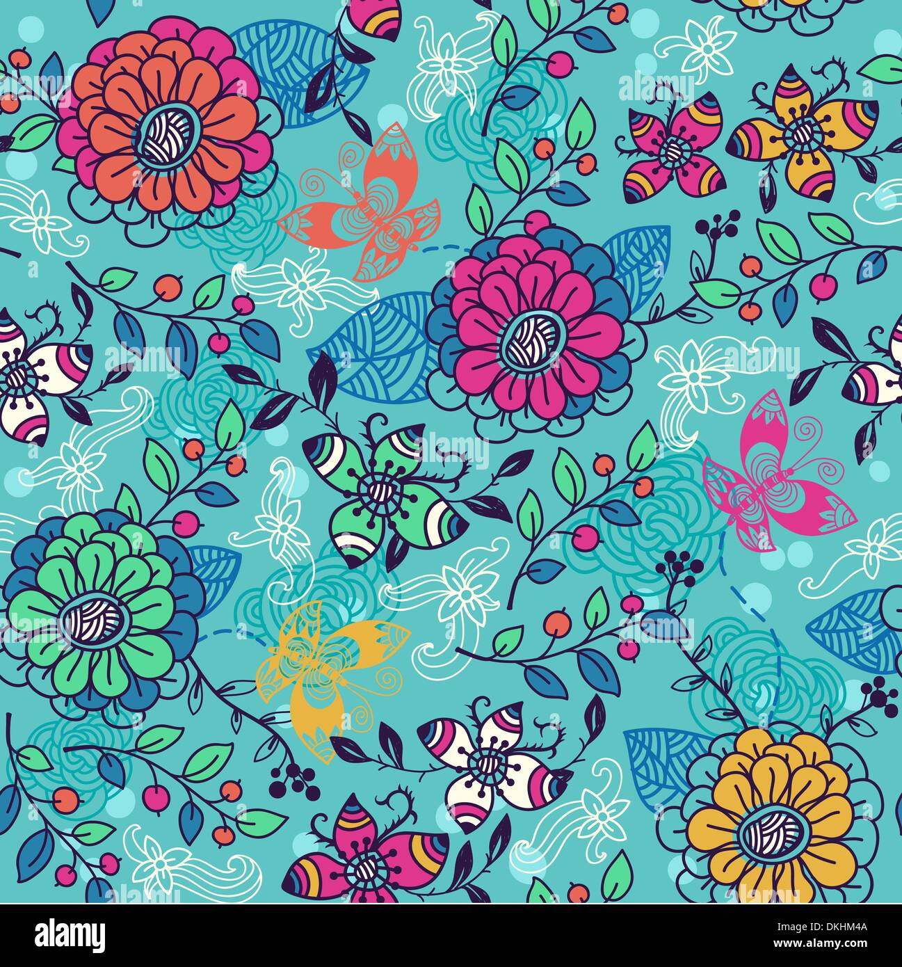 vector floral seamless pattern Stock Vector Image & Art - Alamy