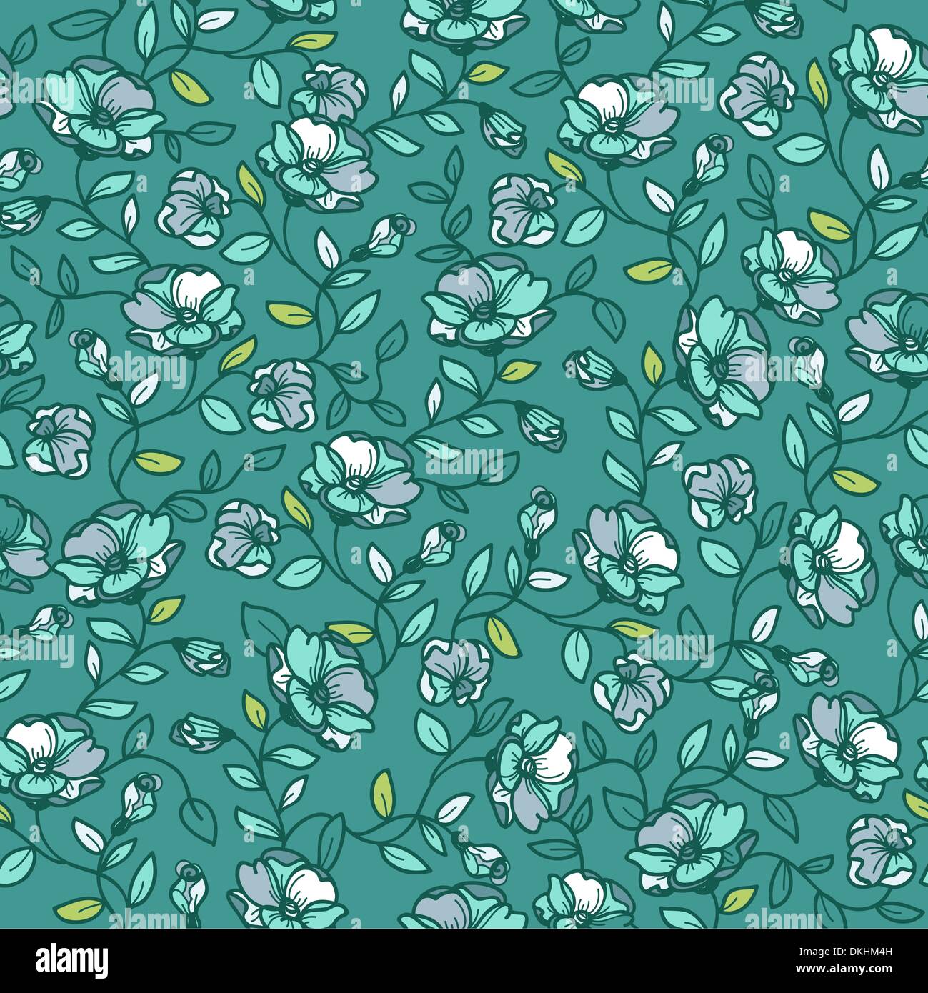 vector floral seamless pattern Stock Vector Image & Art - Alamy