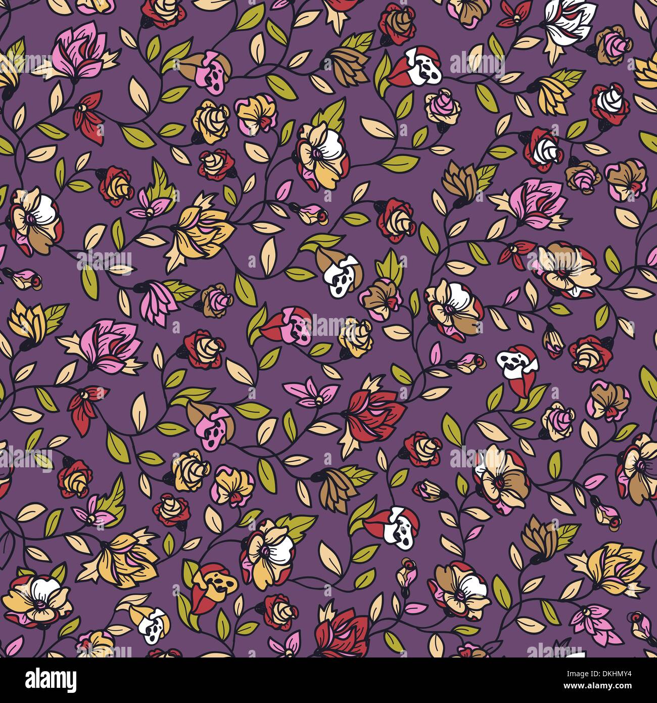 vector floral seamless pattern Stock Vector Image & Art - Alamy