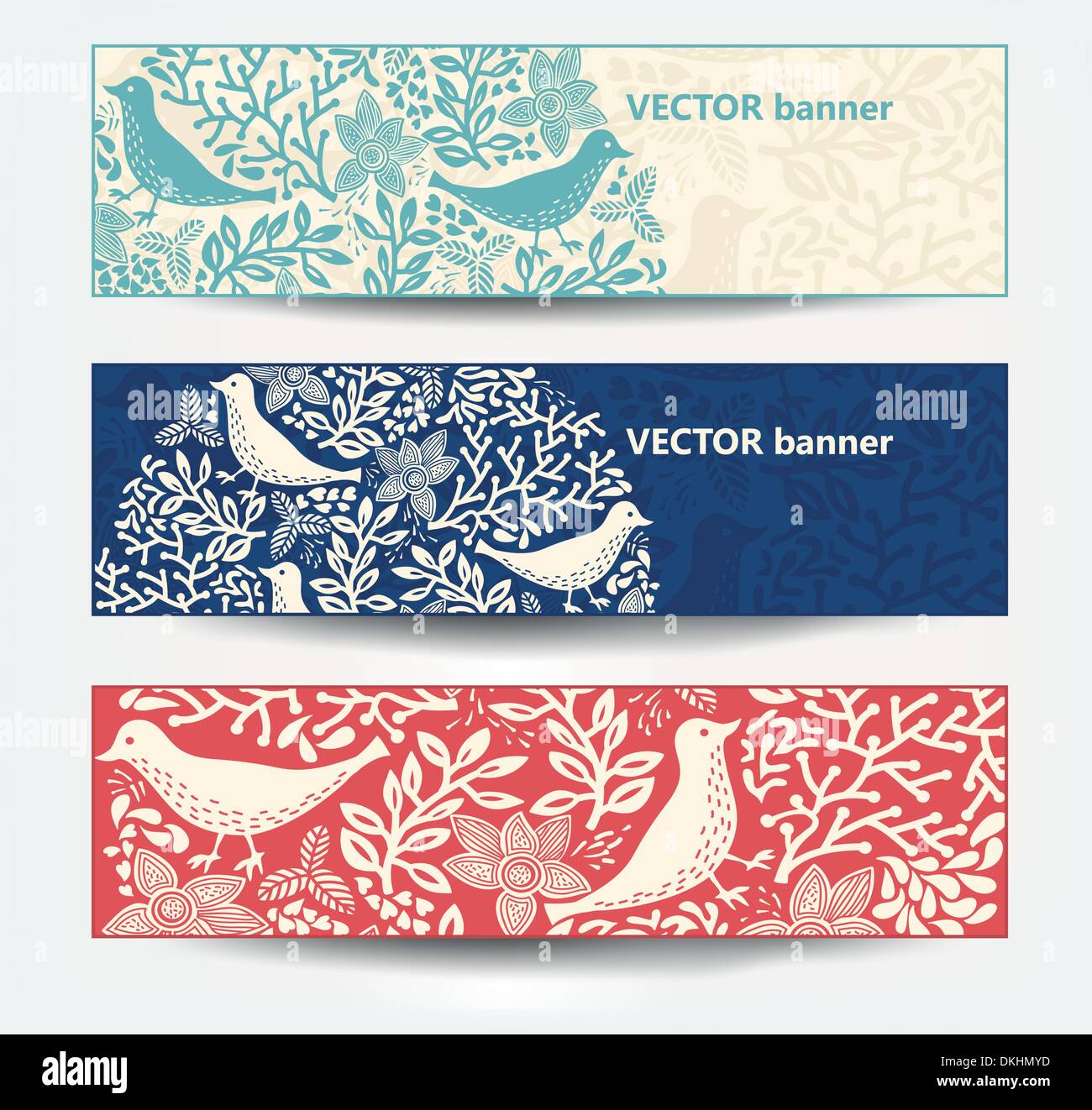 vector set of colorful floral banners Stock Vector Image & Art - Alamy