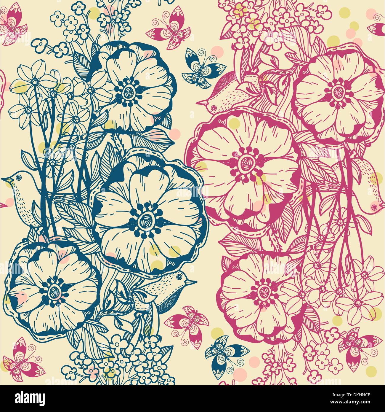vector floral seamless pattern Stock Vector Image & Art - Alamy