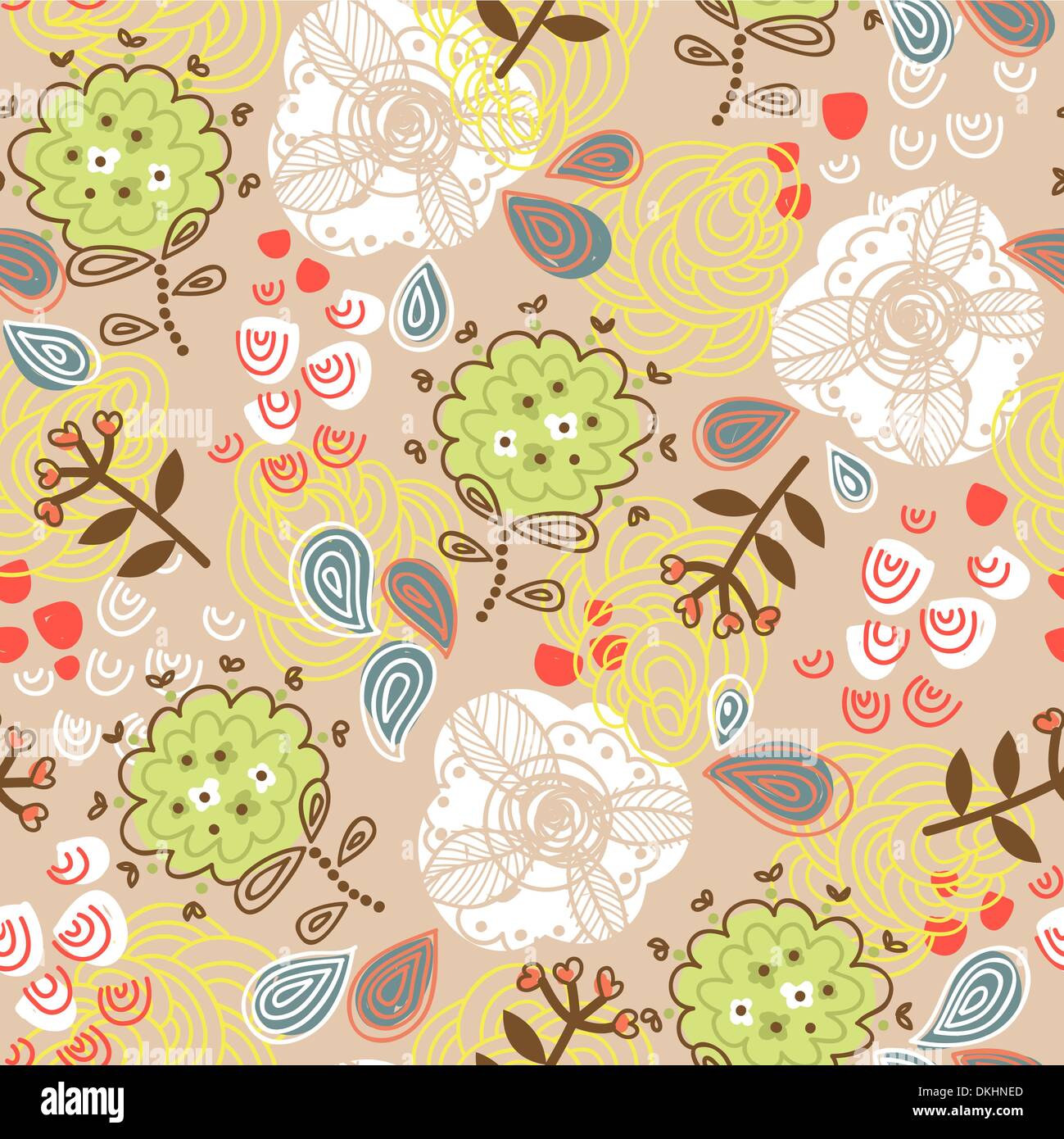 vector seamless floral pattern Stock Vector Image & Art - Alamy