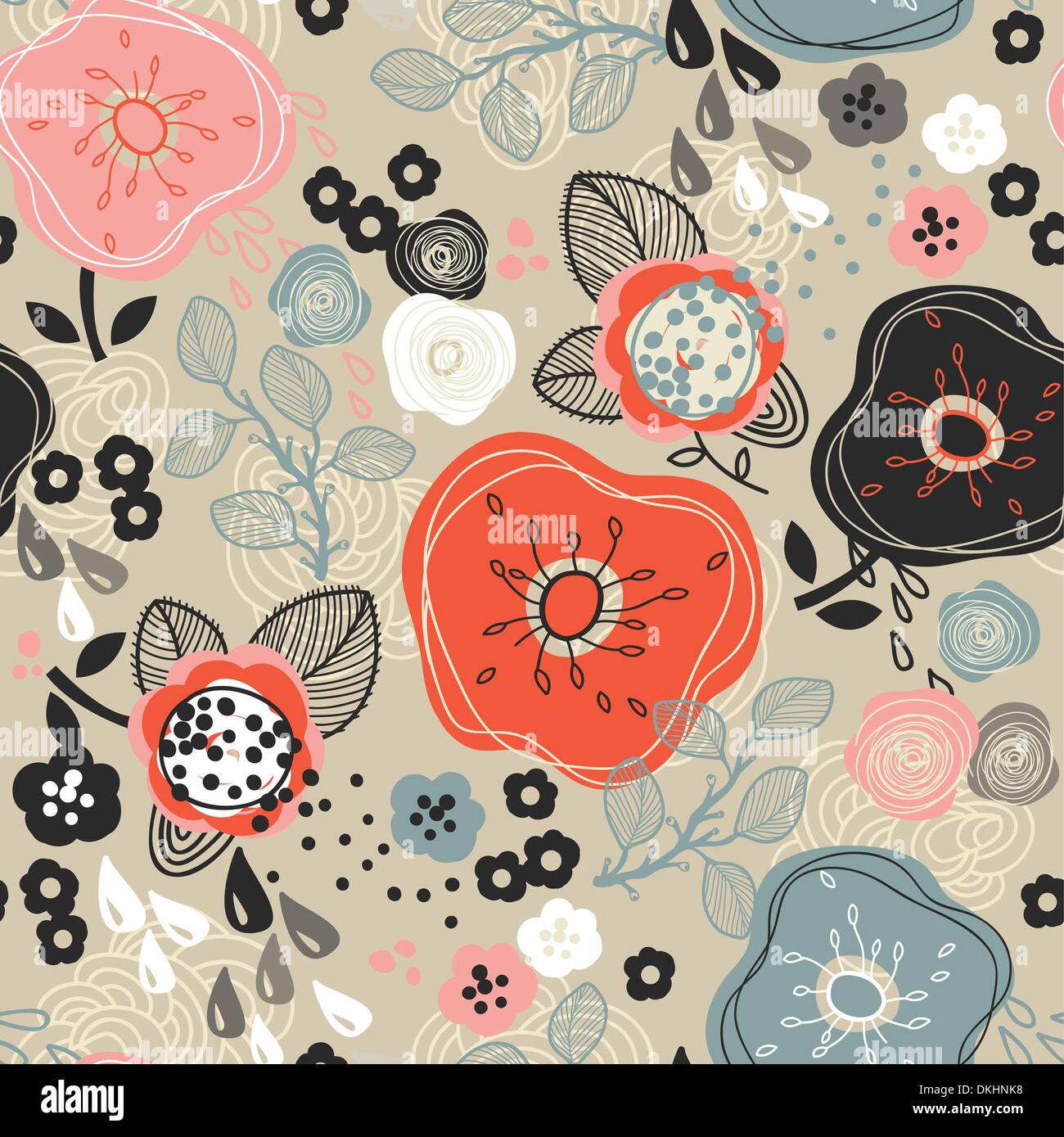vector floral seamless pattern Stock Vector Image & Art - Alamy