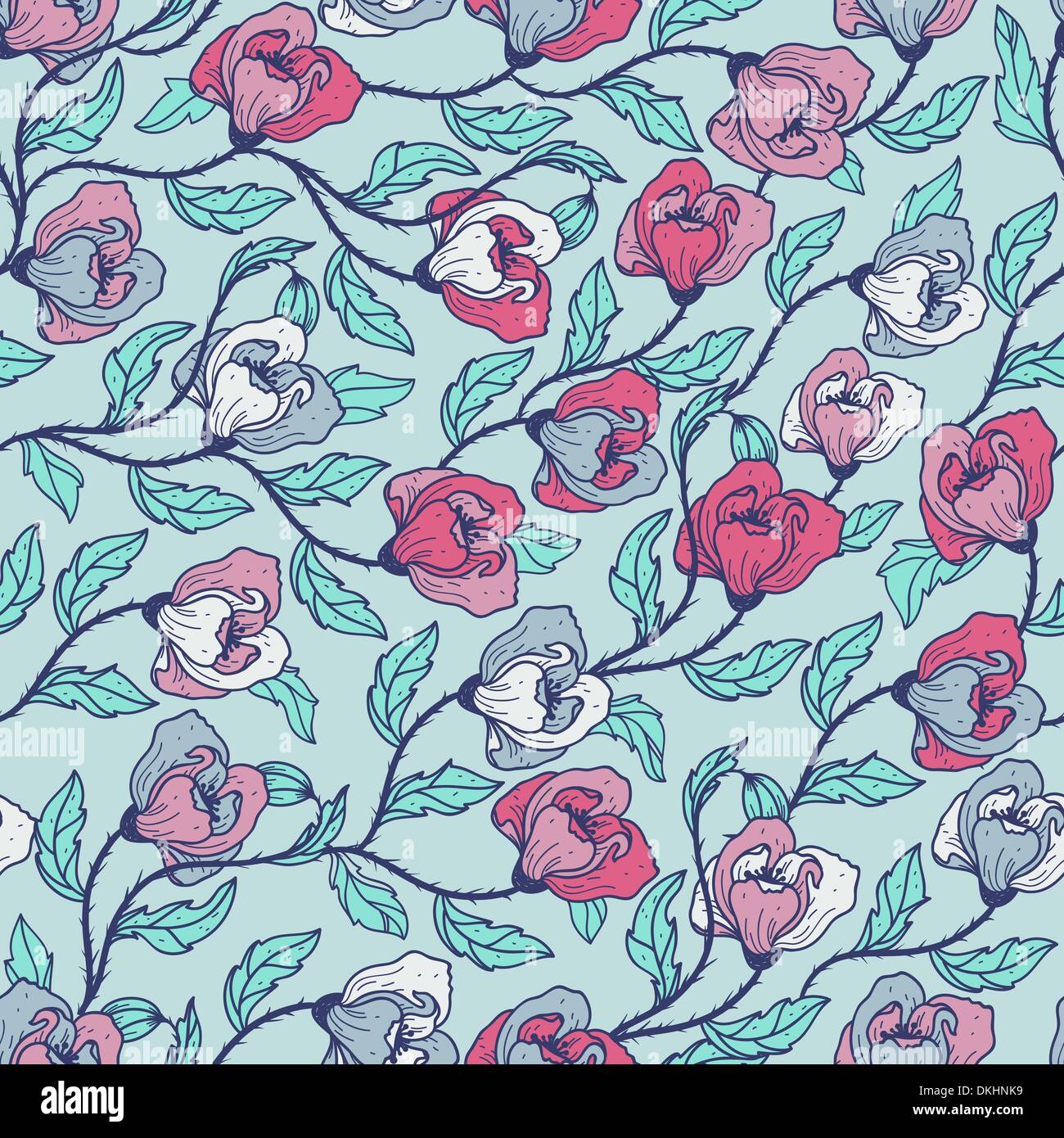 vector floral seamless pattern Stock Vector Image & Art - Alamy