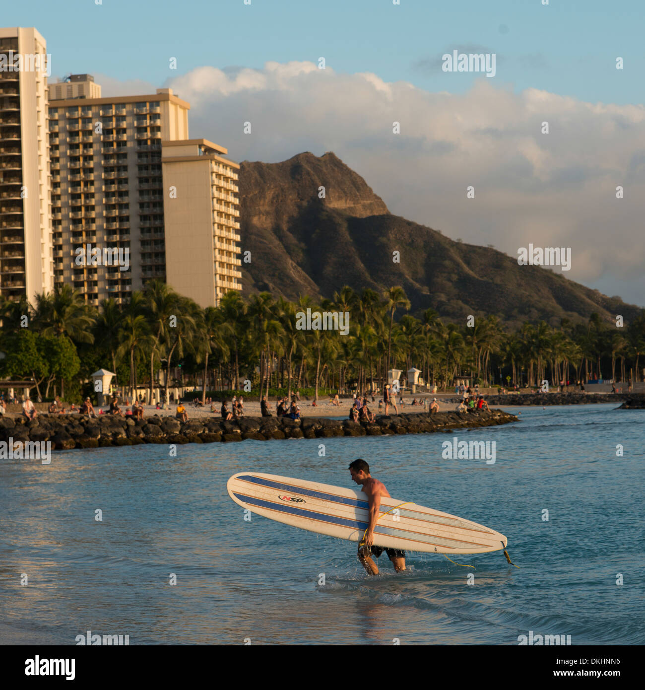 Surfer at waikiki beach hi-res stock photography and images - Alamy