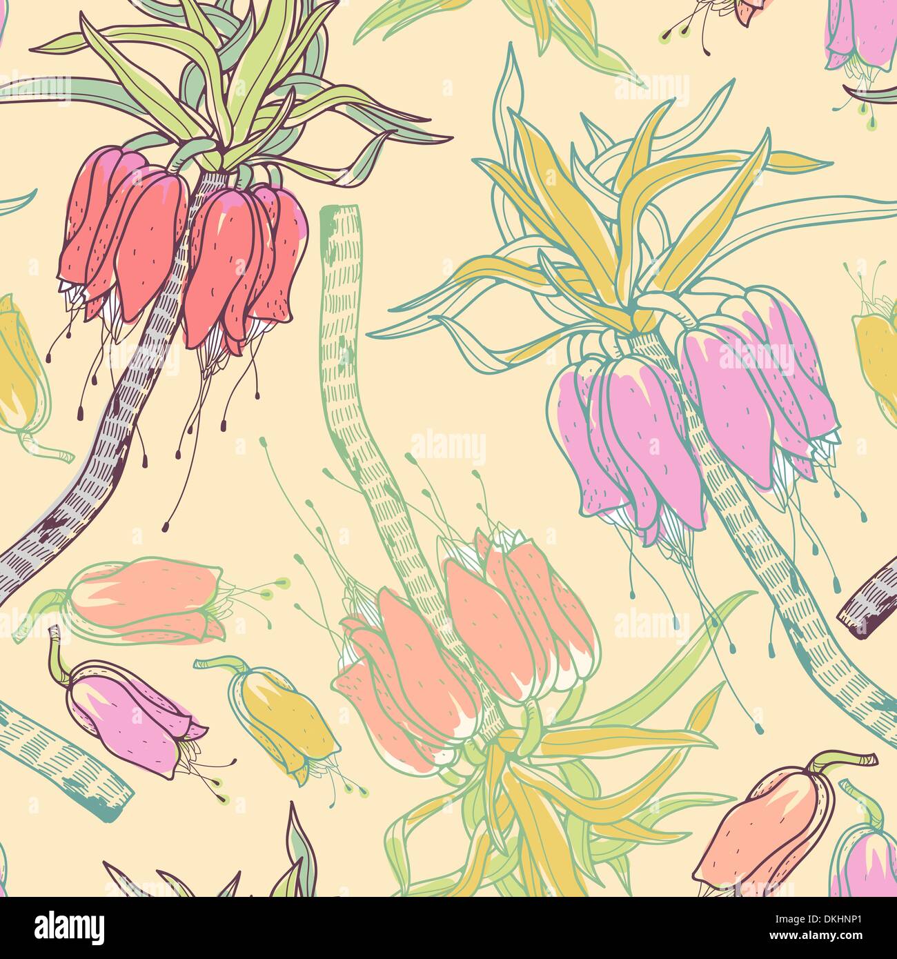vector floral seamless pattern Stock Vector Image & Art - Alamy