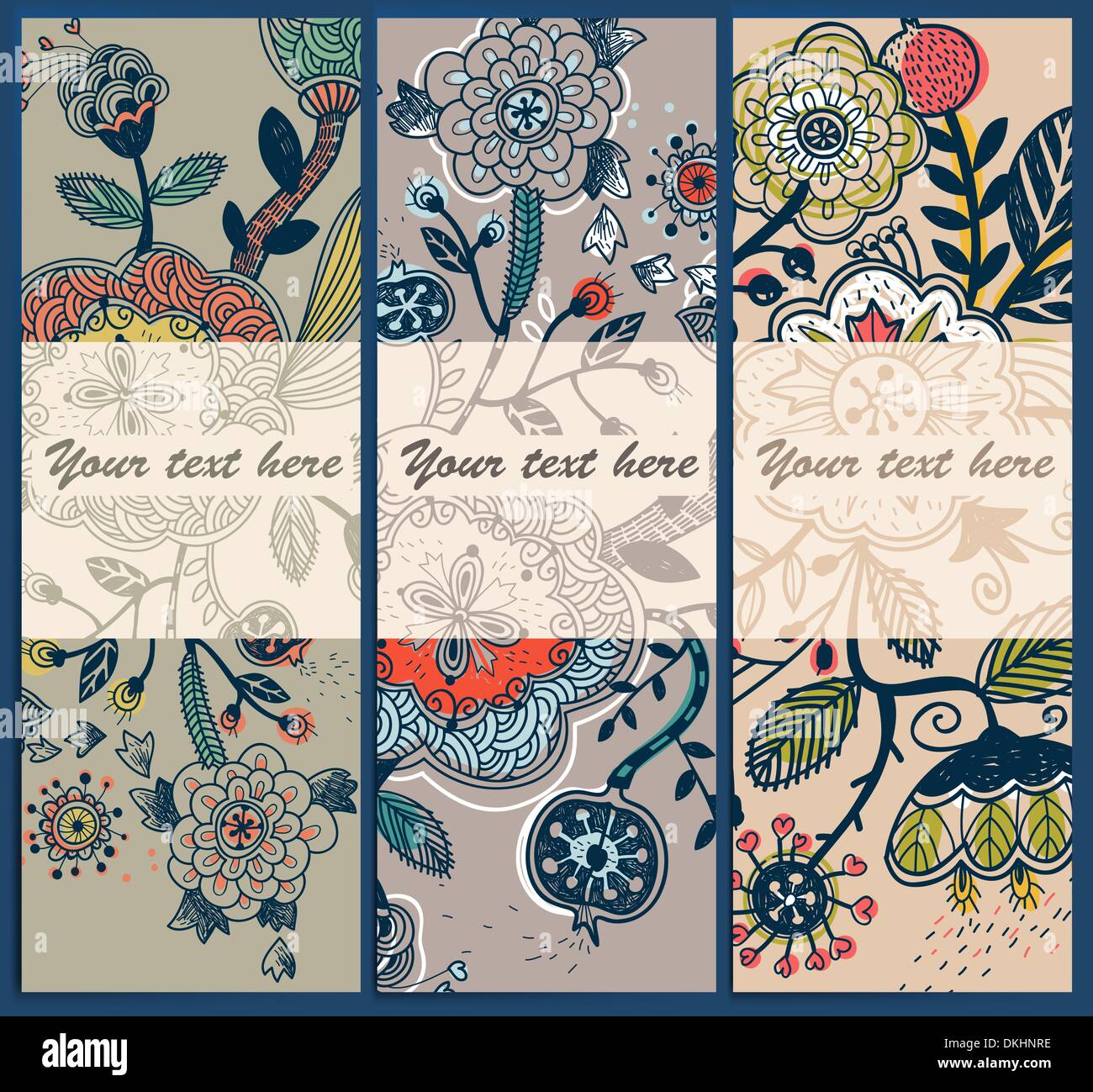 vector set of abstract floral cards Stock Vector Image & Art - Alamy